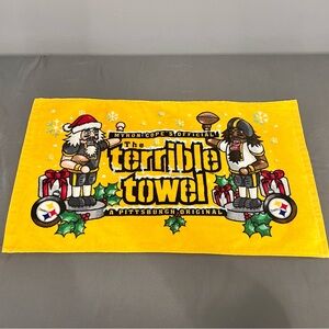 Little Earth Pittsburgh Steelers Holiday Nutcracker Terrible Towel 25x15”